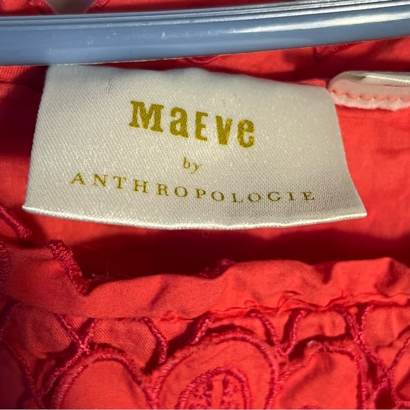 Anthropologie Maeve Vibrant Red Lace Tank Top - Picture 4 of 5
